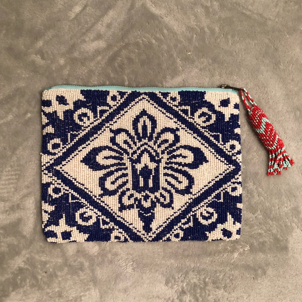 Anthropologie Beaded Soft Clutch